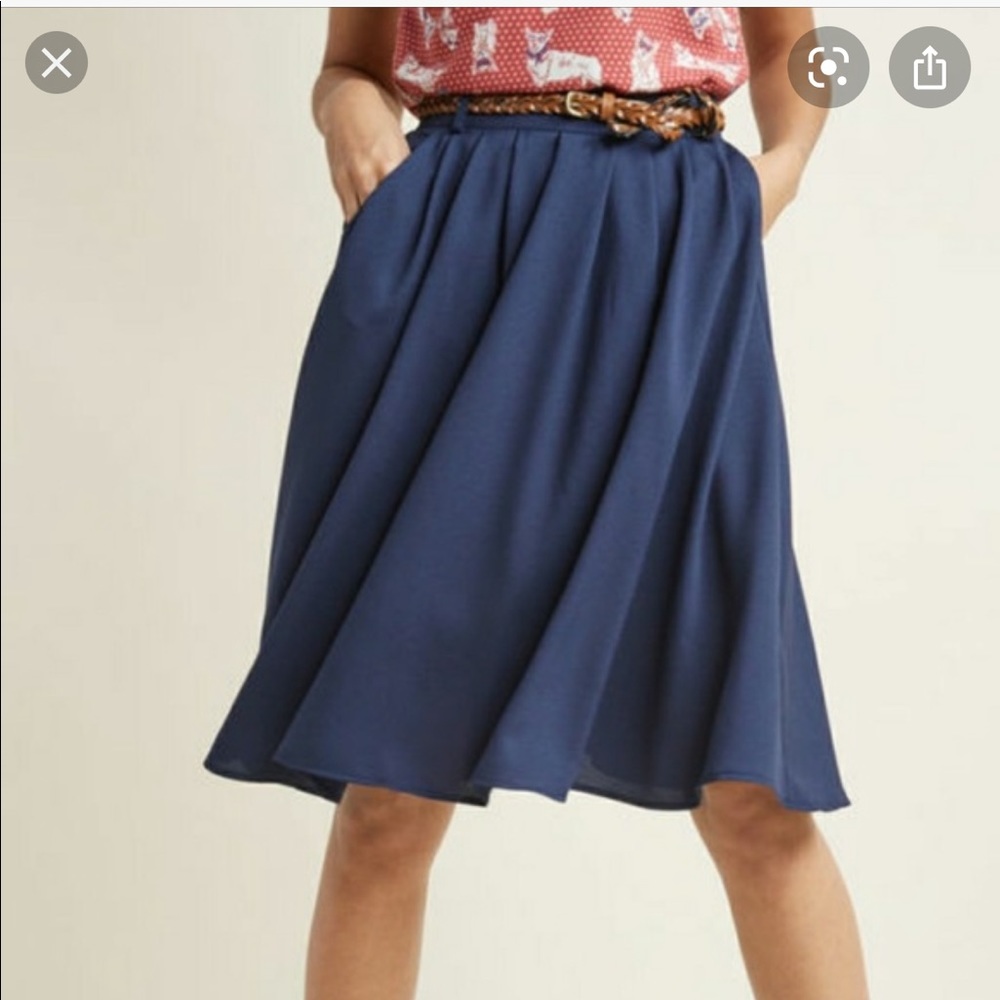 Navy midi skirt